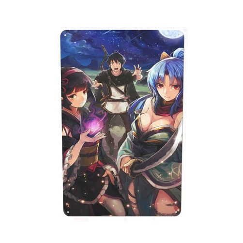 GCOYOZD Tsukimichi -Moonlit Fantasy Japanese Anime Posters Wall Decor Art Metal Tin Poster Modern Home Decor Art Metal Poster Home Bar Shop Decorations Vintage Sign Gift 30x20cm