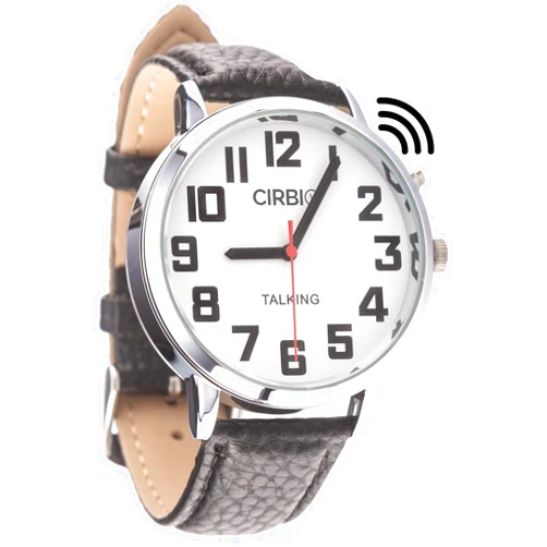 Cirbic Big Talking Watch with Jumbo Numbers for Visually impaired with North American Male Voice (Black)