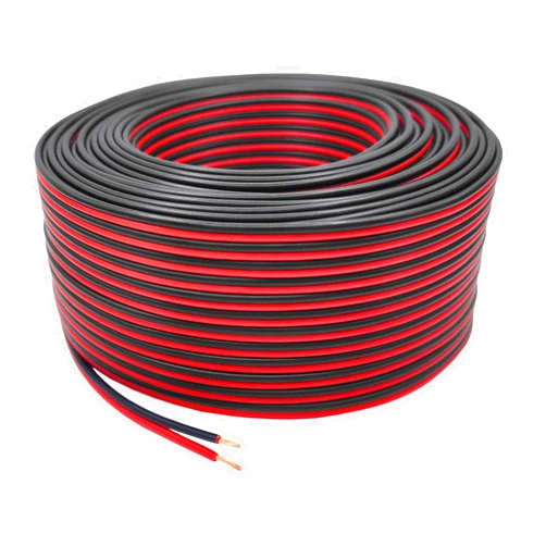 Zhevrax 18 Gauge 100% Copper Zip Cable | True 18 AWG (American Wire Guage) Stranded OFC 2 pin Conductor Bonded for DC Power Car Audio LED Light Trailer Remote Hookup Landscape Wiring (100' Red & 100ft Black)