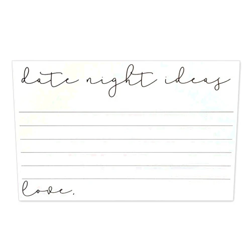 Proper Wolf Date Night Ideas Card - Wedding Bridal Shower Game - Pack of 50 3x5 Cards