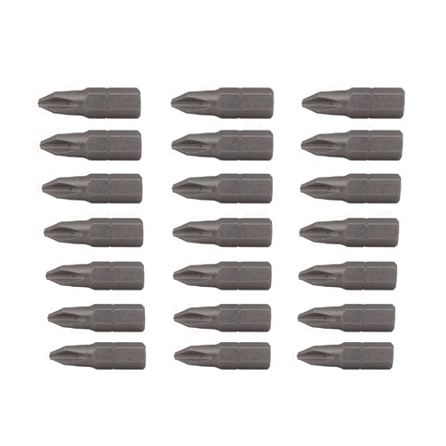 Edward Tools PH2 Screwdriver Bits Pack of 20-1” Phillips Screw Tips - Stock Resistant Heavy Duty Steel - Easy Access Storage Bits Box