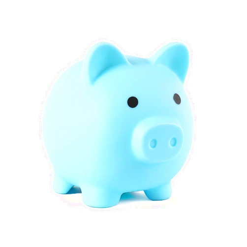 PandaEar Piggy Bank, Unbreakable Cute Plastic Coin Bank for Boys & Girls, Large Money Saving Bank, Shatterproof Pig Money Box, Fun Gift for Children Birthday, Christmas, Halloween (Blue)