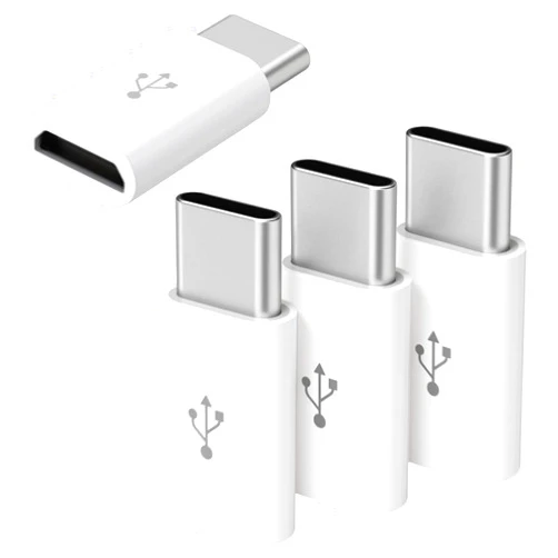 Skrfren 8 Pack Micro USB to USB C Adapter, MicroUSB Female to Type C Male Adapter MicroUSB Convert Connector Support Charge Data Sync for Mobile Phone and Tablet and Micro Devices (White)