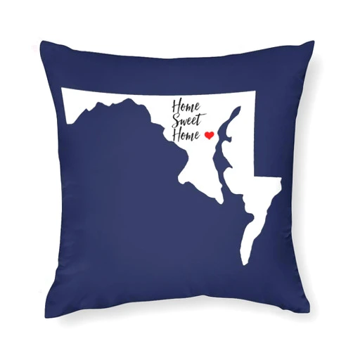GUANKE Maryland State Decorative Throw Pillow Covers 16x16 Inch Home Sweet Home Polyester Pillow Cases for Bed Couch Decor 2-Sided Country Throw Pillow Case with Invisible Zipper for Women Men Gifts