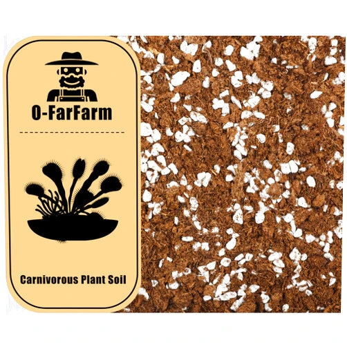 O-FarFarm Carnivorous Plant Soil Mix 1qt, Sphagnum Peat Moss Perlite Mix 1:1 Ratio, Carnivorous Soil for Venus, Sundews, and Pitcher Plants