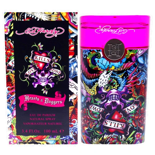 Christian Audigier Hardy Hearts & Daggers Eau De Parfum Spray for Women, 3.4 Ounce