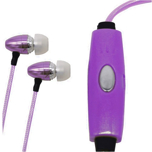 SoundLogic XT 3.5mm Light-Up Stereo Earbuds with Mic, Tangle Free Cord. Flashing Lights Reacts to The Sound of The Beat, Purple