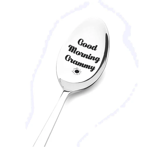 Zeafbaper Grandma Gifts for Nana Gigi Spoon, Nana Grandma Birthday Gifts from Grandkids, Good Morning Grammy Spoon Gift for Grandma Gigi Mothers Day Christmas Gift for Women Grandma