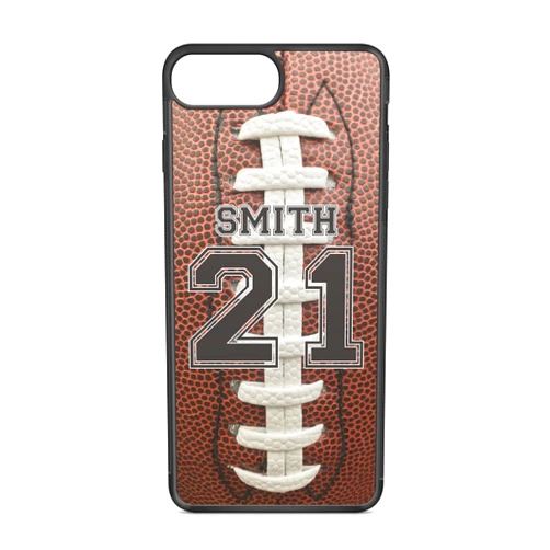 CodeiCases Compatible Case Cover with Football Design and Custom Name and Number for iPhone 8 Plus Black
