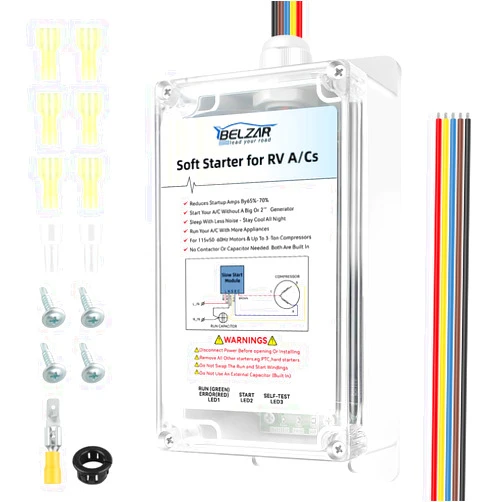 BELZAR Soft Start for RV Air Conditioner - Safeguard Electrical Equipment, Reduce Startup Current; Ideal for RVs, Campers, Trailers, and Vehicle AC Systems