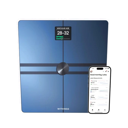 WITHINGS Body Comp - Scale for Body Weight and Complete Body Analysis, Wi-Fi & Bluetooth, Baby Digital Scale, Accurate Visceral Fat, Heart Health, Scales Compatible with Apple