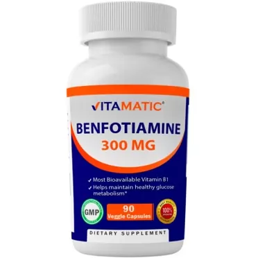 Vitamatic Benfotiamine 300 mg 90 Vegetarian Capsules - Also Called Fat Soluble Vitamin B1