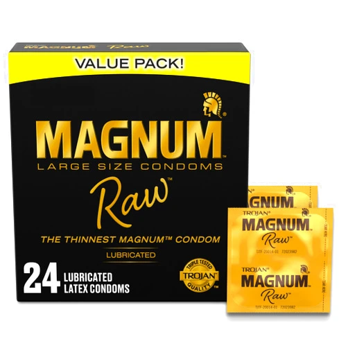 Trojan Magnum Raw Large Size Condoms - 24 Count