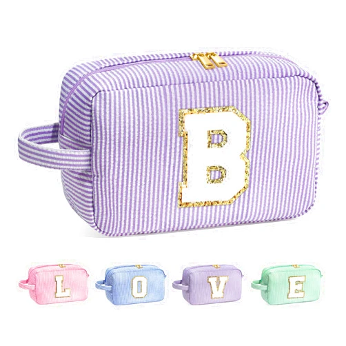 YOOLIFE Bridesmaid Proposal Gifts - Bridal Shower Gifts, Bride To Be Gifts, Bridesmaid Gifts for Wedding Day, Maid of Honor Gifts, Bachelorette Party Gift for Bride, Initial Makeup Bags for Women B
