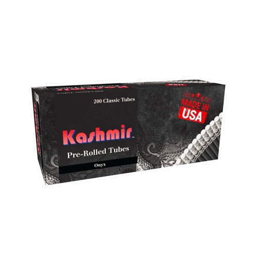 Kashmir Pre-Rolled Classic Tubes Natural Clean and Smooth Taste Highest Quality Papers and Patent Pending Filter Design - Onyx Pack of 200