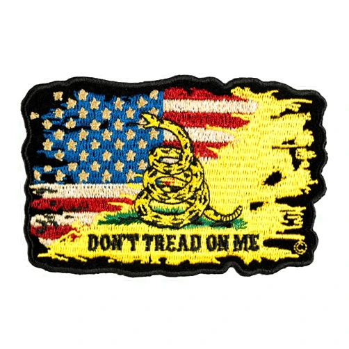 PatchStop Distressed American Gadsden Flag Crossover Patch, Small Size