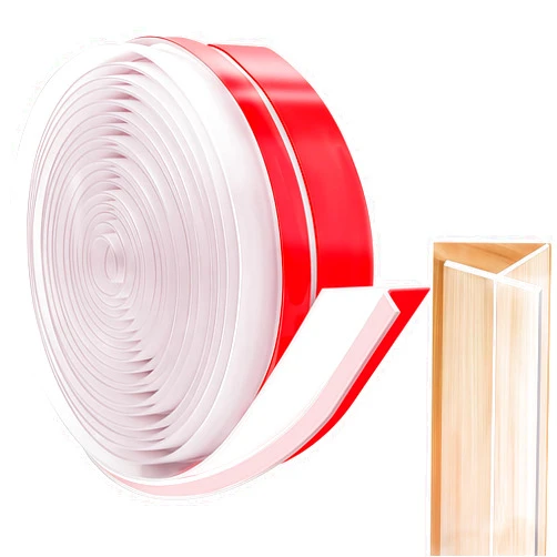 WEZKYLCG Upgraded T-Shaped Weather Stripping Door Seal, Strong Adhesive Side Doors Draft Stopper, Door Insulation Tape for Winter, Seal Strip for Front Doors Frame, Gap Filler (Clear, 1.97Inch x 20Ft)