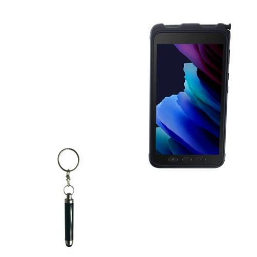 BoxWave Stylus Pen Compatible with Samsung Galaxy Tab Active 3 - Bullet Capacitive Stylus, Mini Stylus Pen with Keyring Loop for Samsung Galaxy Tab Active 3 - Jet Black