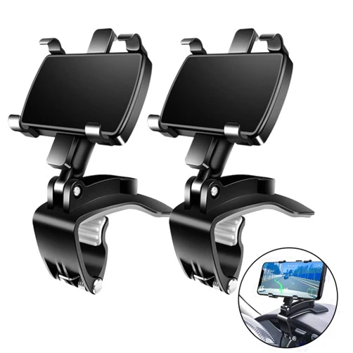 FONKEN Car Phone Mount, [2 Pack] Cell Phone Holder for Car 360 Degree Rotation Dashboard Clip Mount Car Phone Holder Compatible for iPhone 11 13/12 pro Max 8 8Plus Samsung S10 S9 S8 4