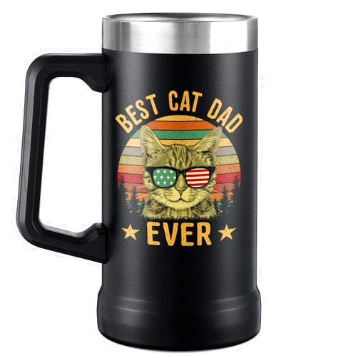 TAMUNBEE Cat Dad Gifts for Men - 24oz Beer Stein for Cats Lovers - Best Cat Dad Mug for Christmas Gift, Birthday, Fathers Day - Funny Idea Gifts for men from Cats