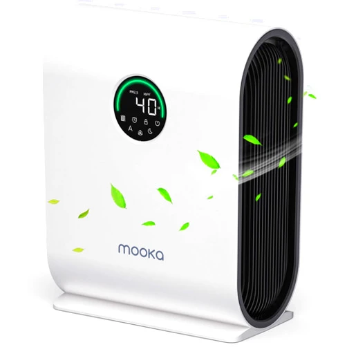 MOOKA Air Purifiers for Home Large Room Up to 2500 ft² with PM 2.5 Display Air Quality Sensors, MOOKA H13 HEPA Air Purifier With Auto Mode for Pets Dust Odor Smoke, Timer, 15dB Sleep Mode for Bedroom, KJ217