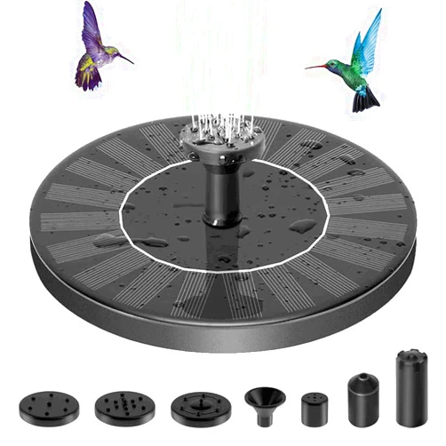 Generic Solar Fountain Pump, Upgrade 1W Solar Fountain for Bird Bath with 6 Nozzle, Floating Solar Powered Water Fountain Pump for Bird Bath, Garden, Pond, Pool, Outdoor
