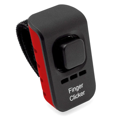 Educator Dog Training Finger Clicker with Audible Sound for Positive Reinforcement, Behavior and Obedience Pet Trainer, Red