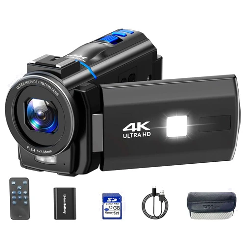 CAMWORLD Video Camera Camcorder 4K 30fps 48MP with IR Night Vision, 16X Digital Zoom Cam Corder 3.0