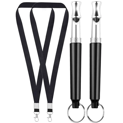 Masterplug Dog Whistle, 2-Pack Professional Ultrasonic Dog Whistle to Stop Barking, Recall Training, Ultrasonic Silent Dog Whistle Training to Stop Barking Control Devices for Neighbors Dog, with Black Lanyard