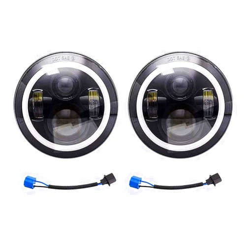 AMUNIESUN DOT 2x7inch Round Led Projector Headlights Combo Beams(High & Low) White DRL Amber Turn Light Compatible with Chevrolet Chevy Nova 1963-1978 C10 1975-1980 Camaro 1967-1981