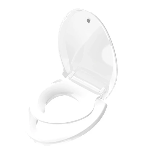 Aünsffer Family Toilet Seat Elongated, Built-in Toddler Potty Training Seat, Baby Toilet lid 2 in 1 Soft Close Quiet with Magnet, Easy Clean PP Material Safe and No Loosen (White Elongated 18.5 Inch)