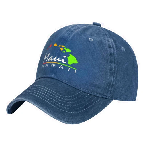LIDEPECA Maui Hawaiian Islands Hat Adjustable Cowboy Baseball Cap for Men Women Trucker Cap