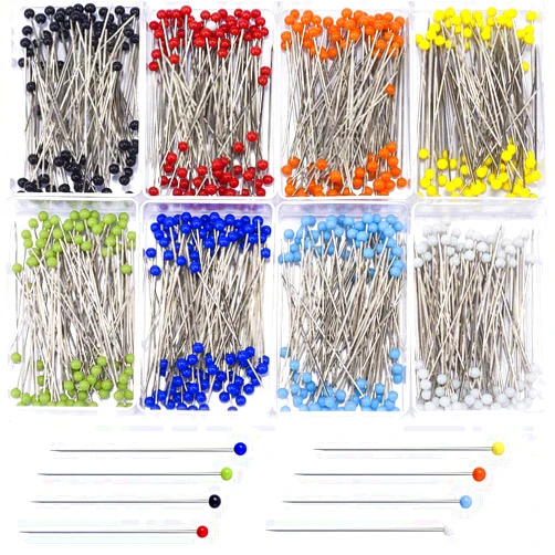 Tuzier Sewing Pins 800 PCS Straight Quilting Pins 1.6 in Glass Ball Head Pins for Fabric Crafting