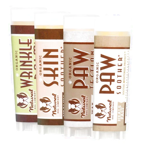 Natural Dog Company Powerhouse Bundle, Includes 4 Healing Balms that Relieve Skin Irritations, Cracked Paws, Organic, All Natural Ingredients, 0.15oz Trial Sticks