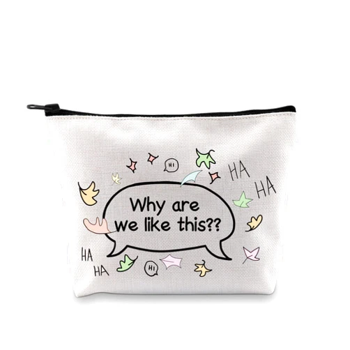 XYANFA Heartstoper Makeup Bag Lgbtq+ Gay Pride Heartstoper Leaves Hi Hi Fall In Love Cosmetic Bag (Why are we like this)