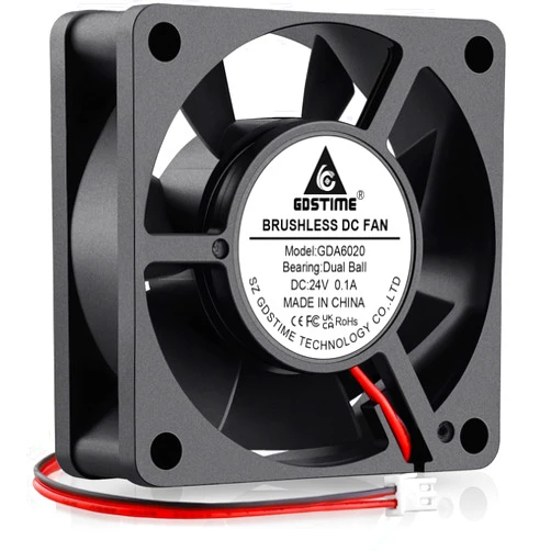 GDSTIME 60mm x 20mm 24V DC Computer Case Brushless Cooling Fan 2 Pin Dual Ball Bearings for Ender 3 Pro 3D Printer Smart Battery Charger Power Supply Storage Devices