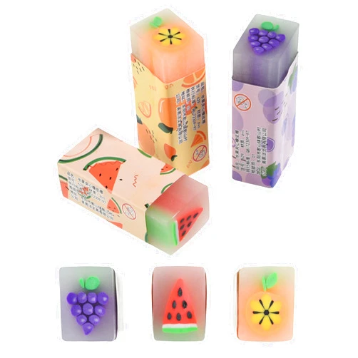 MGTECH 15Pcs Cute Fruit Erasers for Kids, Fun Food Pencil Erasers for School Supplies Prize Gifts Party Favors