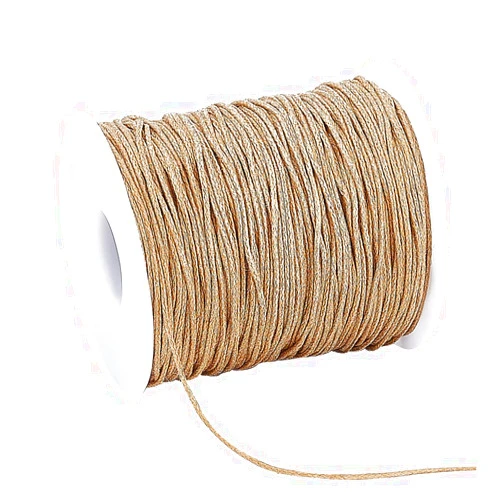 PH PandaHall 100 Yards 1mm Waxed Cotton Cord Thread Beading String for Bracelet Necklace Making Crafting Beading Macrame Vase Decor, Burlywood