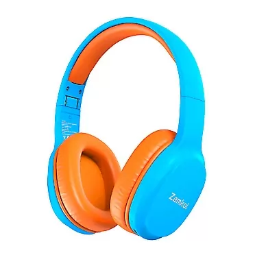 Zamkol Kids Wireless Headphones, Bluetooth 5.0, 40 Hours Playing Time, Portable Foldable Stereo Wireless Headset with Microphone and Safe Volume Limited 85dB, for PC/Cell Phones/TV/iPad (Blue)