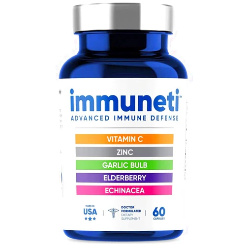Immuneti Nutrition Immuneti - Advanced Immune Defense, 5-in-1 Powerful Blend of Vitamin C, Zinc, Elderberries, Garlic Bulb, Echinacea - 5 Pack - Supports Overall Health, Provides Vital Nutrients & Antioxidants
