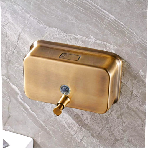 HommomH YHSGY Hotel Showering Shampoo Cream Holder Bottle Bathroom Wall Mounted Soap Dispenser Antique Brass Color