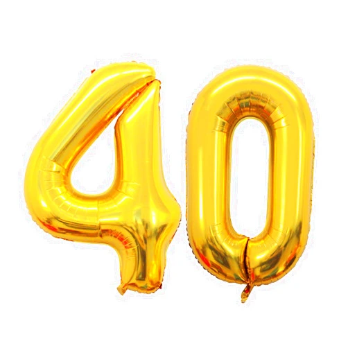 GOER Number 40 Balloons for 40th Birthday Party Decorations,42 Inch Jumbo Foil Helium Balloons for 40th Anniversary (Gold)