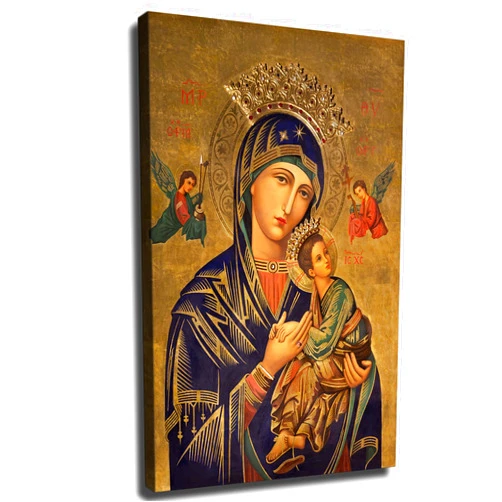 Zsqzsq Our Mother of Perpetual Help Blessed Virgin Mary Religion Canvas Poster Modern Kitchen Aesthetic Picture Wall Art Home Office Decoration Painting Holiday Gift (12 * 18,framed)