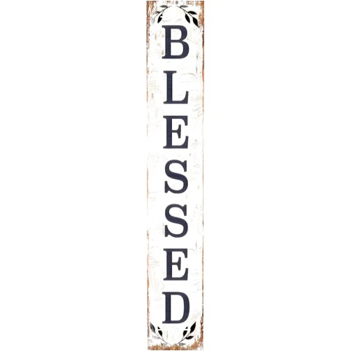 Ugtell Welcome Sign for Front Door Front Porch Door Decor Welcome Home Decorations Fall Front Porch Decor Rustic Wooden Welcome Front Door Sign Standing (Blessed) 8x47inch