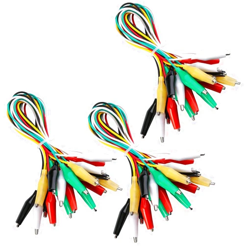 ELEGOO Alligator Clip Test Leads, ELEGOO 30 PCS Alligator Clip Test Leads Set with Alligator Clips Double-end 50cm Jumper Wire