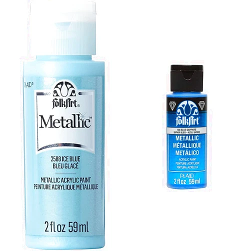 FolkArt Metallic Acrylic Paint in Assorted Colors (2 Ounce) Bundle