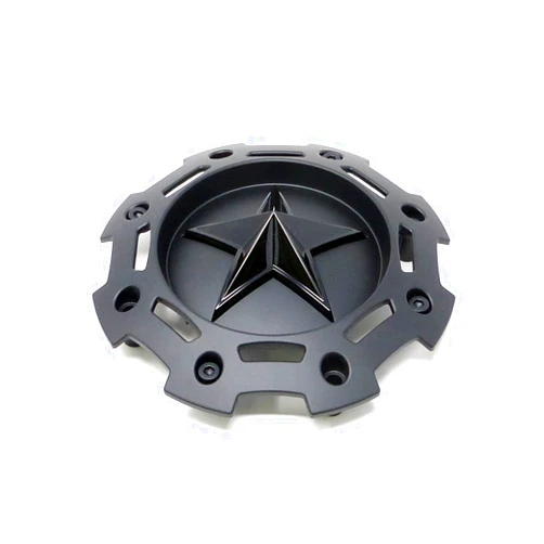 XD SERIES KMC 811 Rockstar 2 Matte Black w Black Star Center Cap SC-198 SC-190