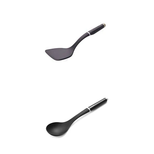 KitchenAid - KO001OHOBA KitchenAid Gourmet Large Solid Turner, one size, Matte Black & KitchenAid Classic Basting Spoon, One Size, Black 2