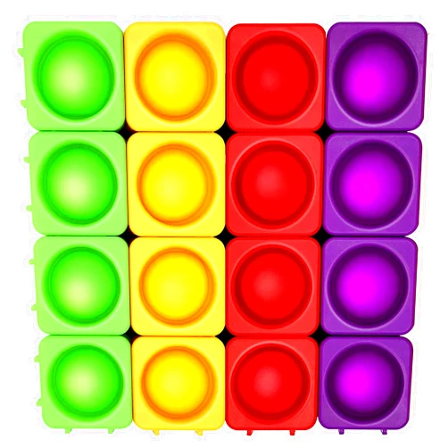 Candisplay Giant Pop Blocks Bubble Premium Silicone Pop Fidget Blocks for Endless Joy and Education - Vibrant Pop Blocks for Imaginative Play and Puzzle Games-Toy Gift for Kids (16PCS)