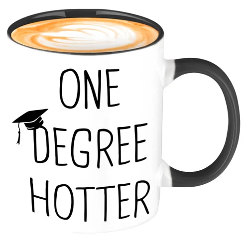 CLVJQ Graduation Gifts for Her Him - 12oz One Degree Hotter Funny Coffee Mug - 2025 College Masters Degree Phd Nurse Nursing Graduation Gifts for Women Men - Grad Presents for Female Male